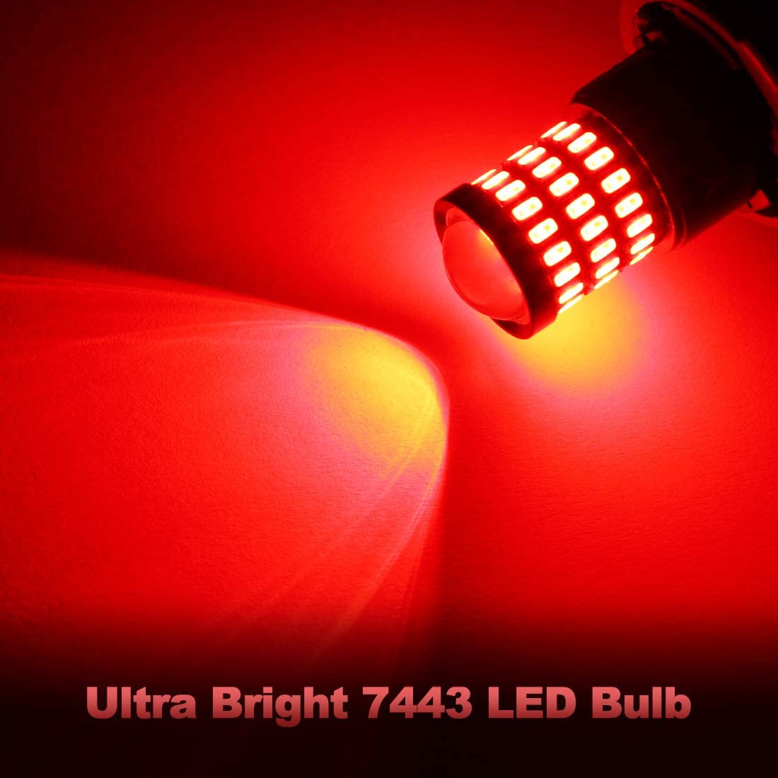 Yorkim Ultra Bright 7440 Led Bulb Red T20 Led Bulb 7441 7443 7444 W21W Led Bulb for Backup Reverse Light, Break Light, Tail Light, Turn Signal Light