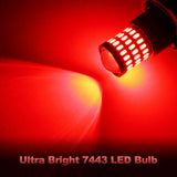 Yorkim Ultra Bright 7440 Led Bulb Red T20 Led Bulb 7441 7443 7444 W21W Led Bulb for Backup Reverse Light, Break Light, Tail Light, Turn Signal Light