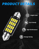 Yorkim Super Bright 578 Festoon LED Bulb White 41mm 42mm LED Bulb Canbus Error Free 16-SMD 4014 Chipset, 212-2 Dome Light Led MAP Light, LED Interior Light 211-2 LED Bulb