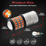 Yorkim 1157 LED Bulb 2057 2357 7528 BAY15D for Brake,Back Up,Reverse,Tail Lights, Pack of 2 (Amber)