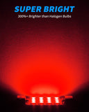 Yorkim 42mm Festoon LED Bulb 578 41mm LED Bulb Canbus Error Free, 212-2  211-2 LED Bulb, Pack of 4 (Red)