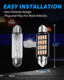 Yorkim Super Bright 578 Festoon LED Bulb Pink 41mm 42mm LED Bulb Canbus Error Free 16-SMD 4014 Chipset, 212-2 Dome Light Led MAP Light, Pack of 4