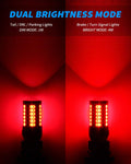 Yorkim 7440 Led Bulb T20 7443 7441 7444 W21W Led Lights for reverse/ backup / brake light, Pack of 2 (Red)