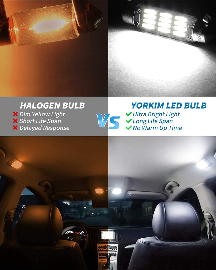 Yorkim 36mm Festoon LED Bulb C5W LED Bulb 6418 37mm 38mm DE3021 Bulb P