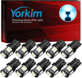 Yorkim 194 Ice Blue LED bulb 5th, Interior Lights for W5W 168 2825 T10 (5-smd 5050)
