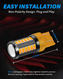 Yorkim 7440 Led Bulb T20 7443 7441 7444 W21W Led Lights for reverse/ backup / brake light, Pack of 2 (Amber)