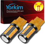 Yorkim 7440 Led Bulb T20 7443 7441 7444 W21W Led Lights for reverse/ backup / brake light, Pack of 2 (Amber)