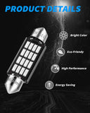 Yorkim 42mm Festoon LED Bulb 578 41mm LED Bulb Canbus Error Free, 212-2  211-2 LED Bulb, Pack of 4(Blue)