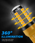 Yorkim 7440 Led Bulb T20 7443 7441 7444 W21W Led Lights for reverse/ backup / brake light, Pack of 2 (Amber)
