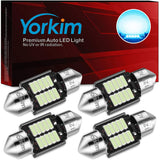 Yorkim 31mm Festoon LED Bulb, Error Free Canbus, DE3022 DE3175 DE3021 LED Bulb, Pack of 4 (Ice Blue)