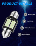 Yorkim 31mm Festoon LED Bulb, Error Free Canbus, DE3022 DE3175 DE3021 LED Bulb, Pack of 4 (Ice Blue)
