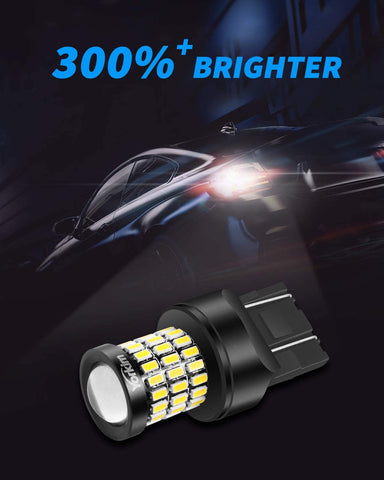 VEHICODE 7440 7443 LED Bulb White 7441 7443LL 7444 W21W W21/5W T20 Wedge  Auto Reverse Backup DRL Turn Signal Tail Brake Light 12V 24V Car Lamp
