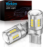 Yorkim 7443 LED Bulb White, 6500K high bright 7440 led bulb with projector T20 W21W 7440NA led bulb Replacement Lamp for Turn Signal Reverse Brake Tail Lights or Day Running Light, pack of 2, 6500K 