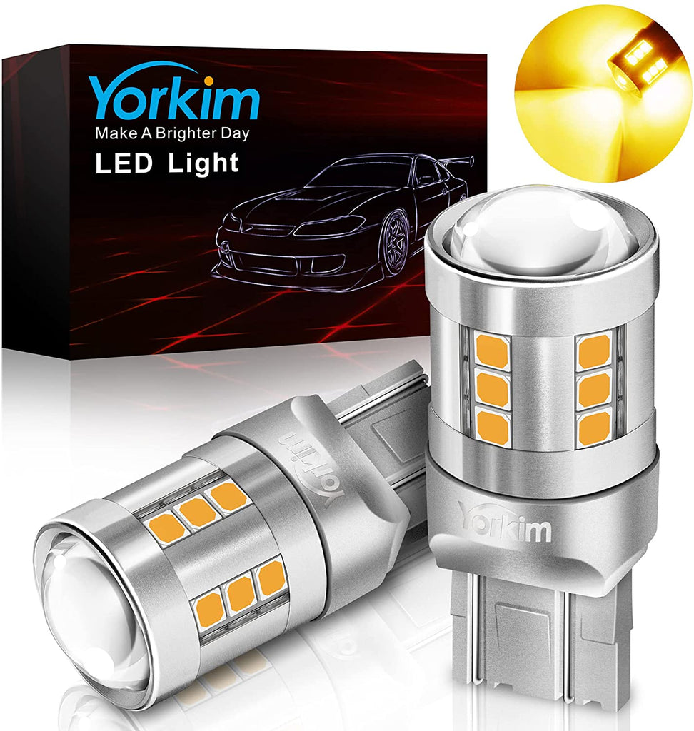  KATUR Super Bright 7443 7444NA 7440 7440NA 992 W21/5W  Switchback LED Bulbs White/Amber 3014 120SMD with Projector for Turn Signal  Lights and Daytime Running Lights/DRL (Pack of 2) : Automotive