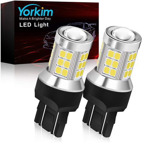 Yorkim 7443 led bulb, super bright 7440 led bulb T20 LED Bulbs with Projector Replacement for led Reverse Blinker Brake Tail Lights