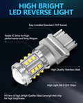 Yorkim 3157 LED Bulb Reverse Lights 6000K White High Power 21SMD XB-D Chipsets 400% Brighter, 3156 led bulb 3056 4057 4157 LED Light for Tail Light Backup light DRL Brake Turn Signal Lights, Pack of 2