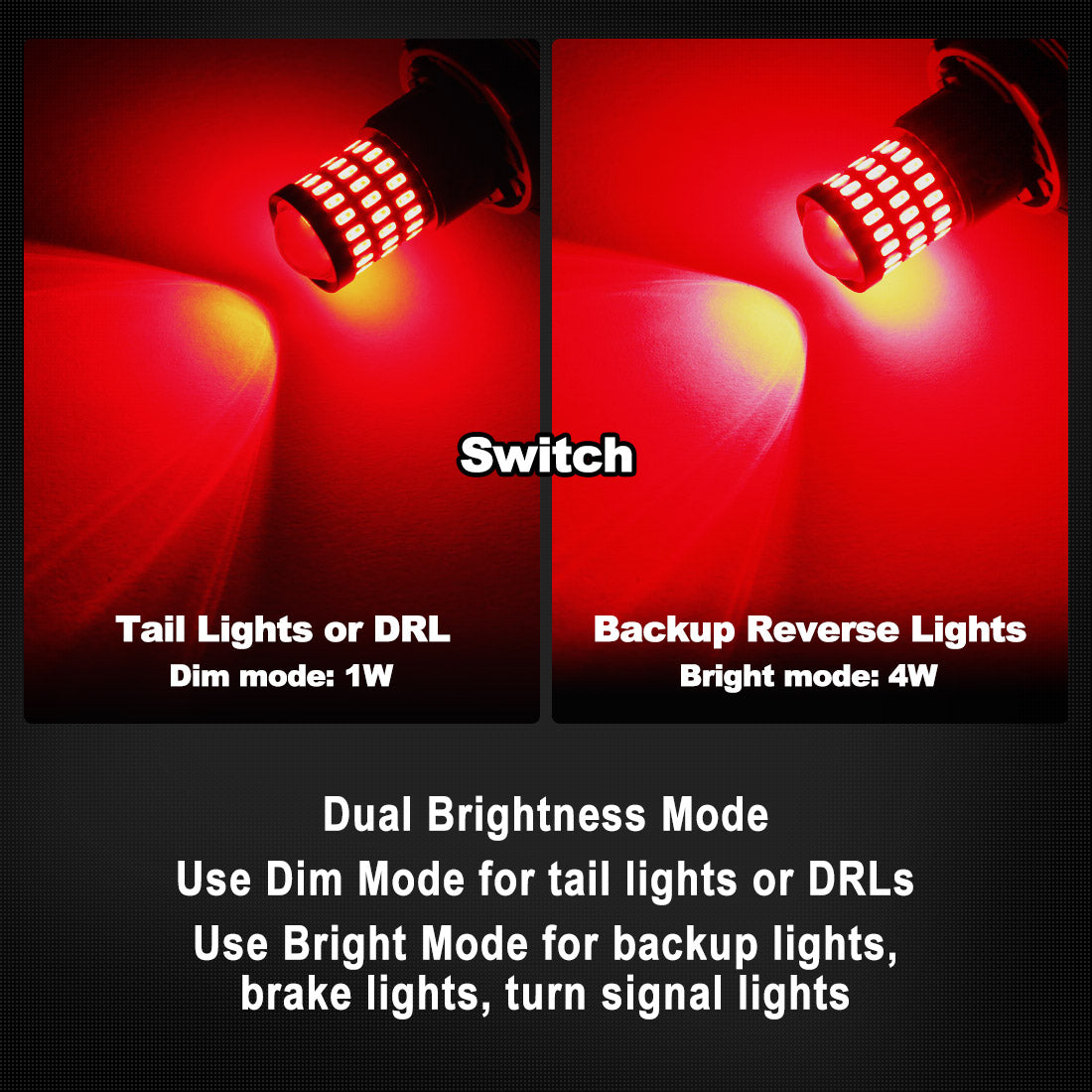 Yorkim 7440 Led Bulb T20 7441 7443 7444 W21W for Backup Reverse, Break, Tail, Turn Signal Light , Pack of 2 (Red)
