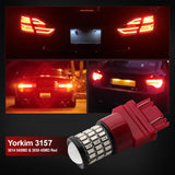 Yorkim 3157 Led Bulb, Backup Reverse Light 3156 3056 3057 4057 4157 T25, Pack of 2 (Red)