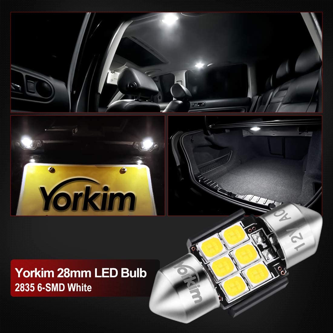 Yorkim De3175 LED Bulb White Super Bright LED Festoon 28mm 29mm LED Error Free CANBUS 6-SMD 2835 Chipsets For Interior Lights, DE3022 LED, 3175 LED Bulb，3022 LED Bulb 