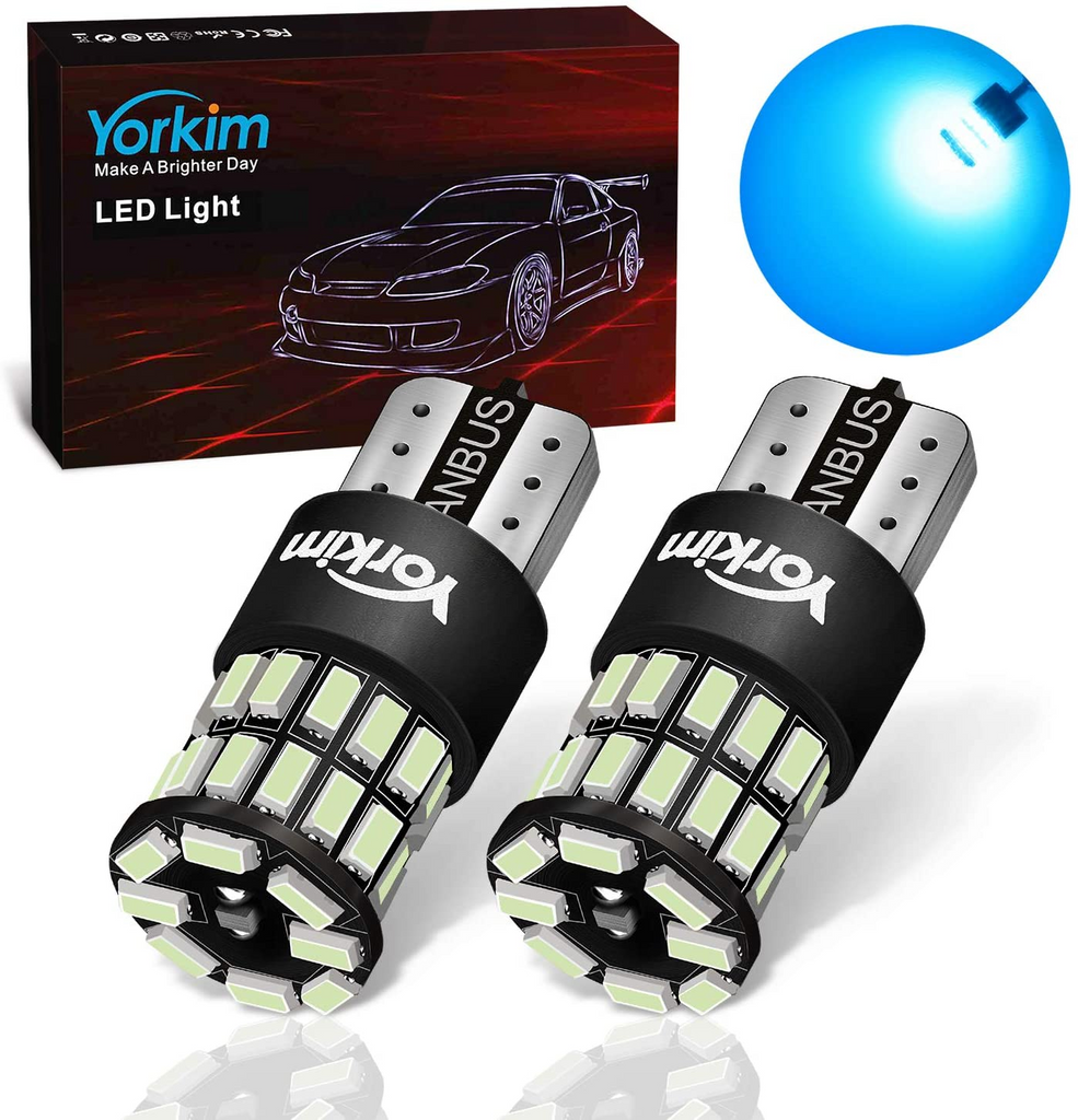 Yorkim 194 LED Bulb Ice blue, Error Free T10 168 192 2825 W5W LED Bulb