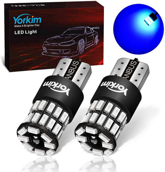 Yorkim 194 LED Bulb Blue, Error Free T10 168 192 2825 W5W LED Bulbs (36-SMD 3014)