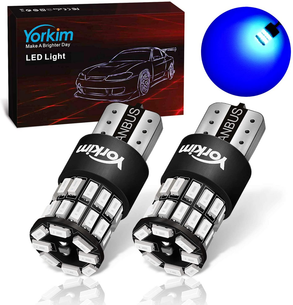 Yorkim 194 LED Bulb Blue, Error Free T10 168 192 2825 W5W LED Bulbs (3