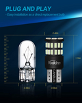 Yorkim 194 LED Bulb Ice blue, Error Free T10 168 192 2825 W5W LED Bulbs (36-SMD 3014)