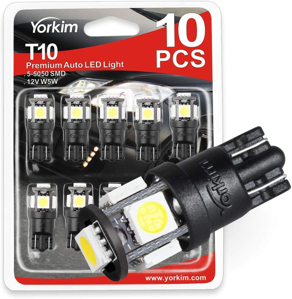 Yorkim 194 LED Bulb Blue, Error Free T10 168 192 2825 W5W LED Bulbs (3