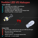 Yorkim T10 LED Bulbs White Non Polarity 6th Generation 194 LED Bulb dome lights for inside car