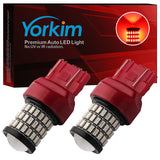 Yorkim 7440 Led Bulb T20 7441 7443 7444 W21W for Backup Reverse, Break, Tail, Turn Signal Light , Pack of 2 (Red)